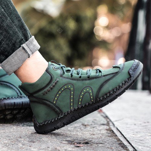 22 Men's Casual Leather Shoes Fashion Men's Handmade Lace-up Shoes