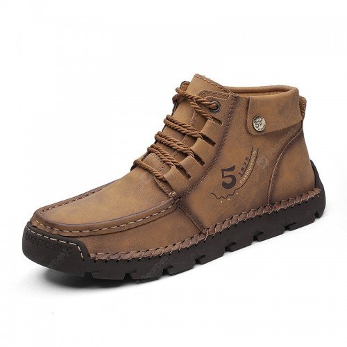 22 Men's Casual Shoes Trend Mid-top Boots British Large Size Handmade