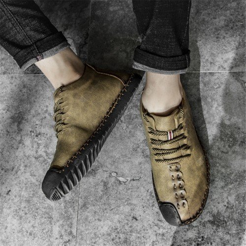 22 Men's Leather Shoes Handmade Breathable Casual